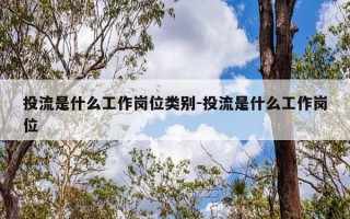 投流是什么工作岗位类别-投流是什么工作岗位