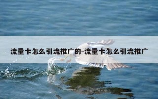 流量卡怎么引流推广的-流量卡怎么引流推广