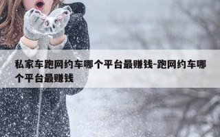 私家车跑网约车哪个平台最赚钱-跑网约车哪个平台最赚钱