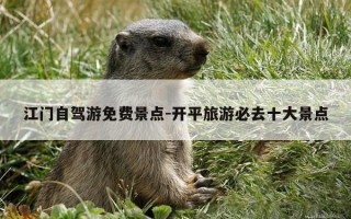 江门自驾游免费景点-开平旅游必去十大景点