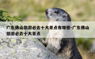 广东佛山旅游必去十大景点有哪些-广东佛山旅游必去十大景点