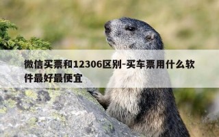微信买票和12306区别-买车票用什么软件最好最便宜