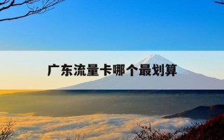 广东流量卡哪个最划算-广东纯流量卡哪家划算