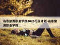 山东旅游职业学院2026招生计划-山东旅游职业学院