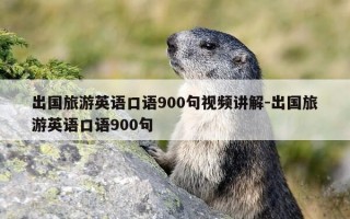 出国旅游英语口语900句视频讲解-出国旅游英语口语900句