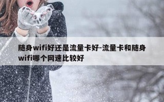 随身wifi好还是流量卡好-流量卡和随身wifi哪个网速比较好