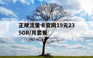 正规流量卡官网19元235GB/月套餐-流量卡最新