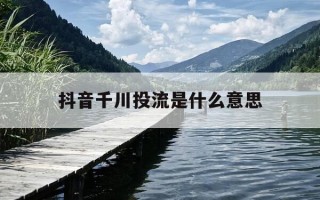 抖音千川投流是什么意思-千川投流量
