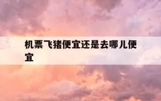 机票飞猪便宜还是去哪儿便宜-飞猪订机票有什么优惠