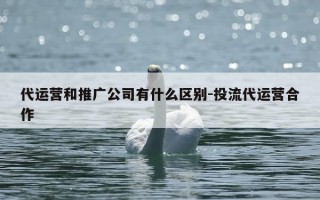 代运营和推广公司有什么区别-投流代运营合作