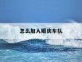 怎么加入婚庆车队-怎么加入婚庆车队微信