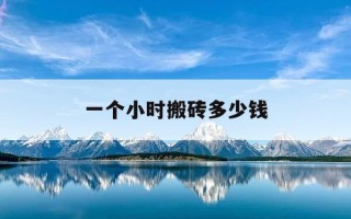 一个小时搬砖多少钱-一小时搬砖可以赚多少钱