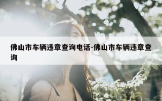 佛山市车辆违章查询电话-佛山市车辆违章查询