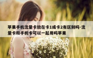 苹果手机流量卡放在卡1或卡2有区别吗-流量卡和手机卡可以一起用吗苹果