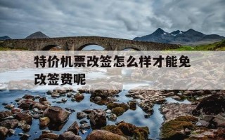 特价机票改签怎么样才能免改签费呢-特价机票怎么改签划算?
