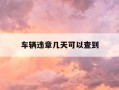 车辆违章几天可以查到-车辆违章几天能查到结果