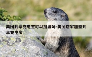 美团共享充电宝可以加盟吗-美团店家加盟共享充电宝