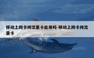移动上网卡纯流量卡能用吗-移动上网卡纯流量卡