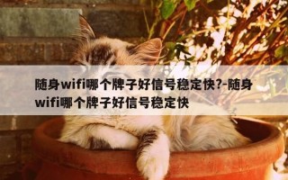 随身wifi哪个牌子好信号稳定快?-随身wifi哪个牌子好信号稳定快