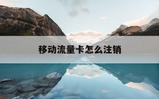 移动流量卡怎么注销-移动流量卡怎么注销网上怎么注销