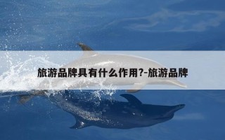 旅游品牌具有什么作用?-旅游品牌