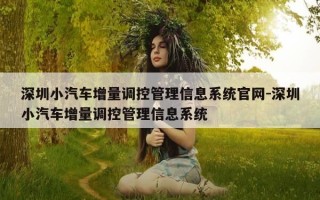 深圳小汽车增量调控管理信息系统官网-深圳小汽车增量调控管理信息系统