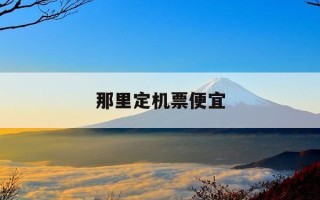 那里定机票便宜-哪里定飞机票便宜