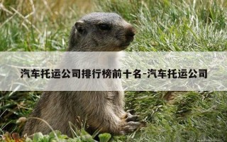 汽车托运公司排行榜前十名-汽车托运公司