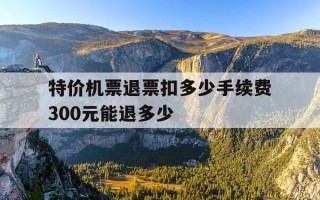 特价机票退票扣多少手续费300元能退多少-特价机票退票扣多少手续费300元能退多少呢