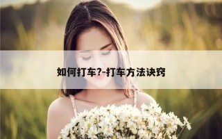 如何打车?-打车方法诀窍