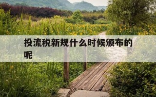 投流税新规什么时候颁布的呢-投流公司