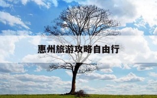 惠州旅游攻略自由行-惠州一日游最佳地方