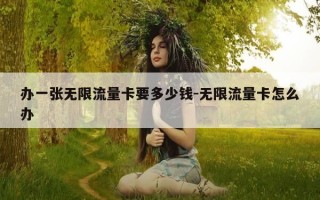 办一张无限流量卡要多少钱-无限流量卡怎么办