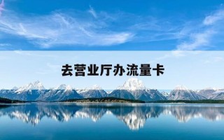 去营业厅办流量卡-去营业厅办流量卡要多少钱