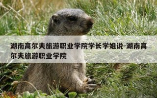 湖南高尔夫旅游职业学院学长学姐说-湖南高尔夫旅游职业学院