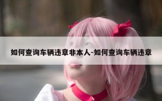 如何查询车辆违章非本人-如何查询车辆违章