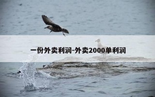 一份外卖利润-外卖2000单利润