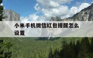 小米手机微信红包提醒怎么设置-小米手机微信如何设置红包提醒