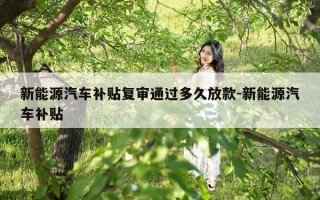 新能源汽车补贴复审通过多久放款-新能源汽车补贴