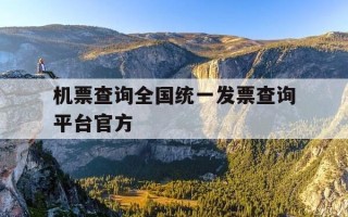 机票查询全国统一发票查询平台官方-机票查询系统官网查询