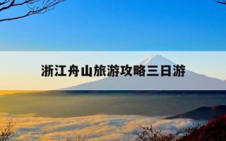 浙江舟山旅游攻略三日游-浙江舟山旅游攻略三日游视频