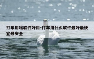 打车用啥软件好用-打车用什么软件最好最便宜最安全