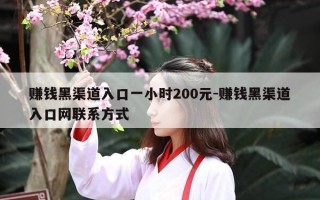 赚钱黑渠道入口一小时200元-赚钱黑渠道入口网联系方式