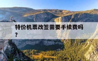 特价机票改签需要手续费吗?-特价机票改签需要补差价吗