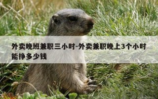 外卖晚班兼职三小时-外卖兼职晚上3个小时能挣多少钱