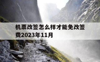 机票改签怎么样才能免改签费2023年11月-机票改签免费什么意思