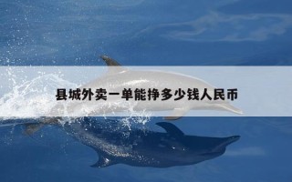 县城外卖一单能挣多少钱人民币