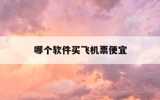 哪个软件买飞机票便宜-哪个软件买飞机票比较便宜