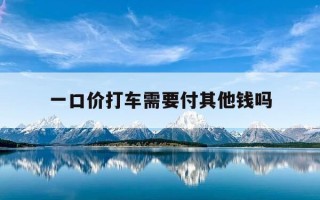一口价打车需要付其他钱吗-一口价打车需要付其他钱吗现在