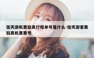 信天游机票验真行程单号是什么-信天游客票验真机票票号
